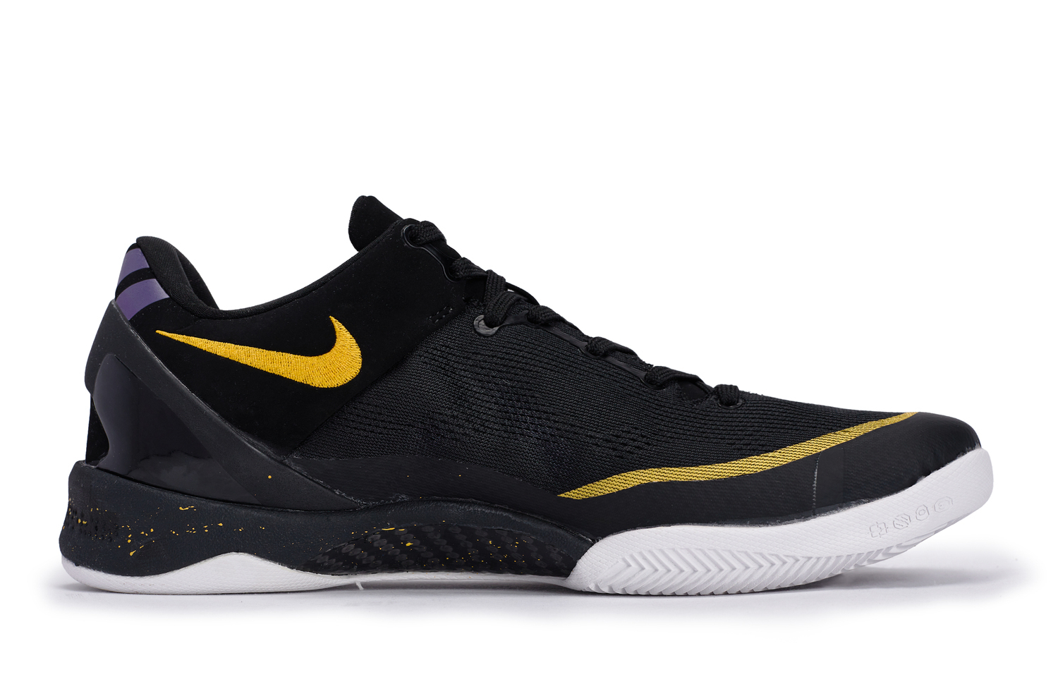 Кроссовки Nike Kobe 8 противоскользящие износостойкие амортизирующие низкие унисекс черные золотые фиолетовые — фото 3