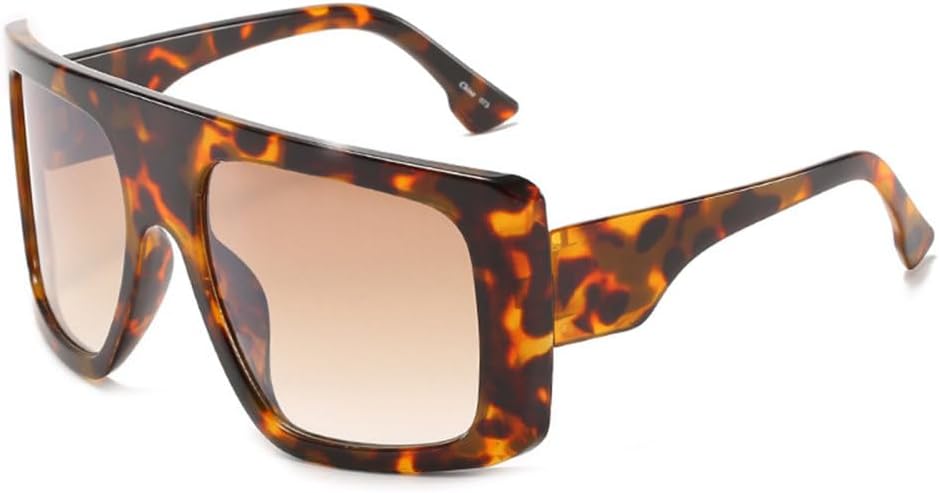 

Модные, стильные, большие панк-солнцезащитные очки для женщин и мужчин, уникальные солнцезащитные очки класса люкс с защитой от УФ-излучения UV400 generic, Leopard Tea