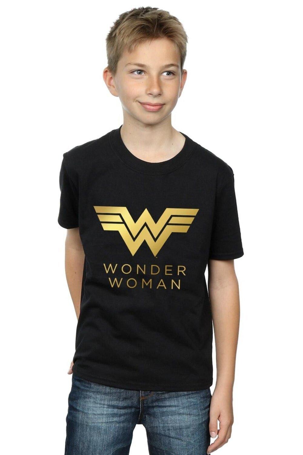 

Футболка с золотым логотипом Wonder Woman 84 DC Comics, черный