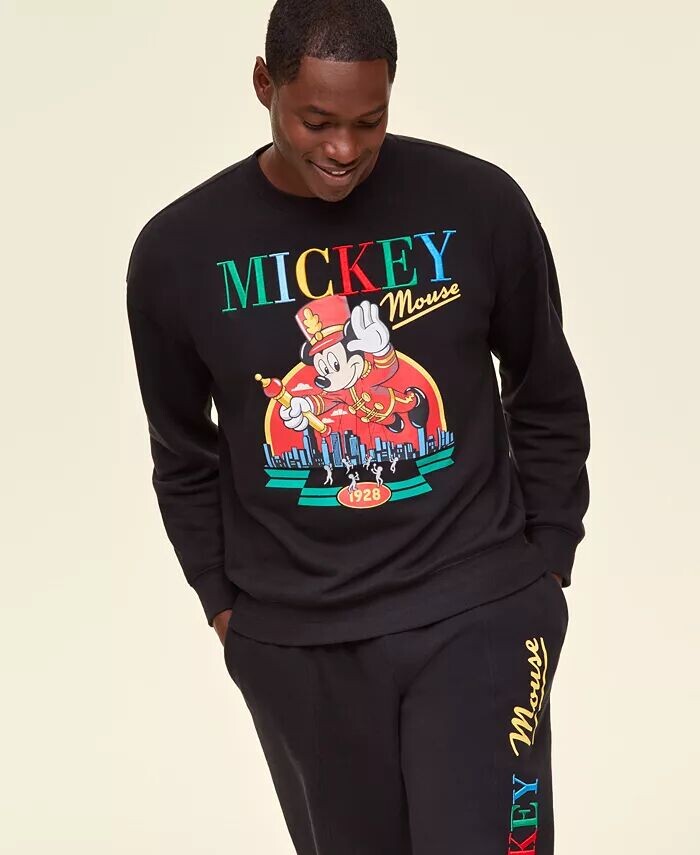

Толстовка унисекс для взрослых с круглым вырезом и принтом Микки Мауса Disney | Macy's, черный