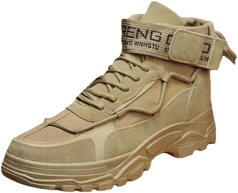 

Зимние мужские ботинки с высокой шнуровкой- хлопковые туфли с толстой подошвой и мягкой подкладкой. Подходят для ежедневной активности на улице, походов и восхождений в горах Fmshi, хаки