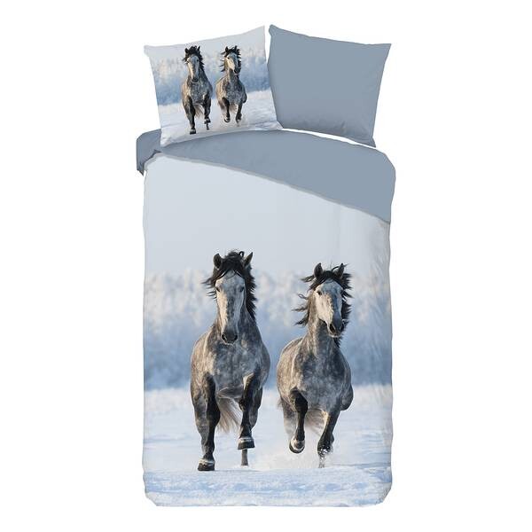 

Комплект постельного белья Good morning Snowhorses, 140x240x1 см, серый