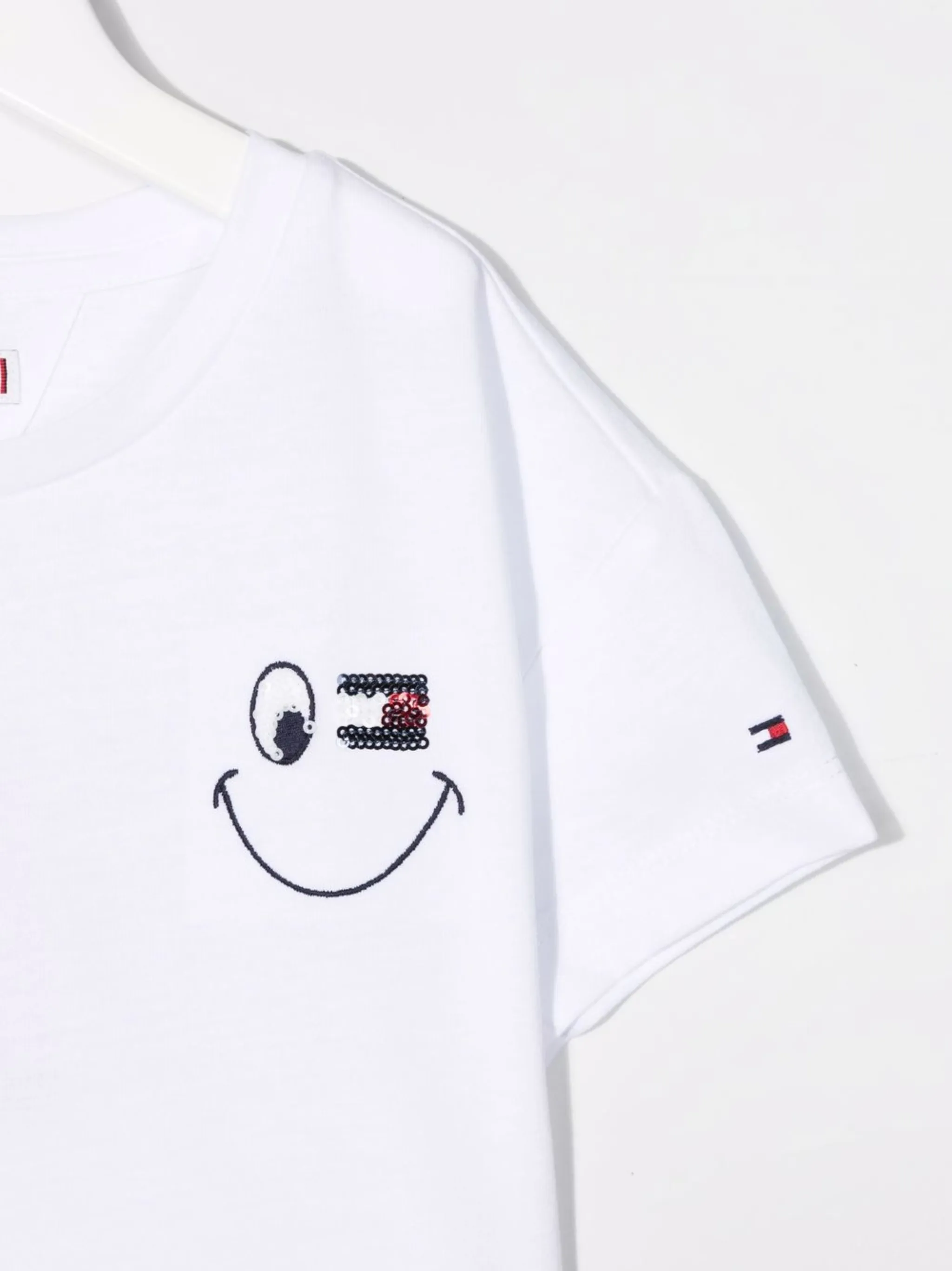 Футболка с вышитым логотипом Tommy Hilfiger Junior, белый — фото 3