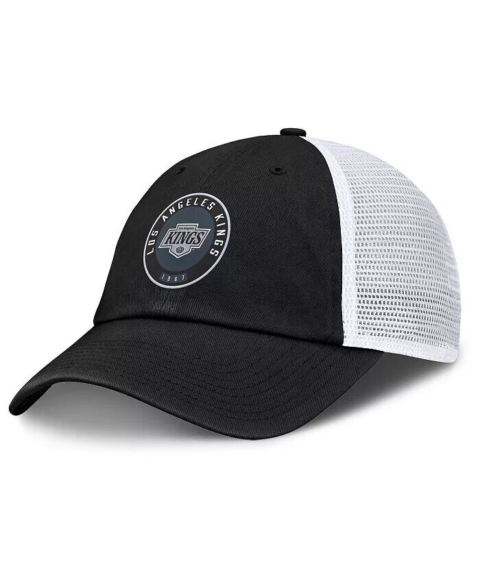 

Мужская черная/белая регулируемая кепка Los Angeles Kings Averie Trucker Fanatics