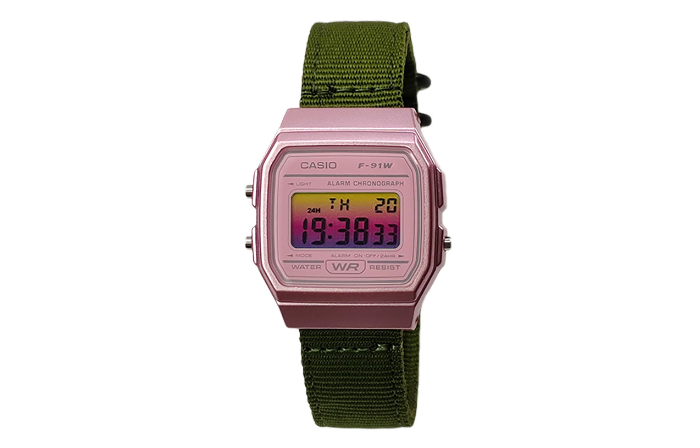 

CASIO Часы Retrofit Series Quartz Movement Nylon Strap Watch Women's Watch Pink Watch Dial