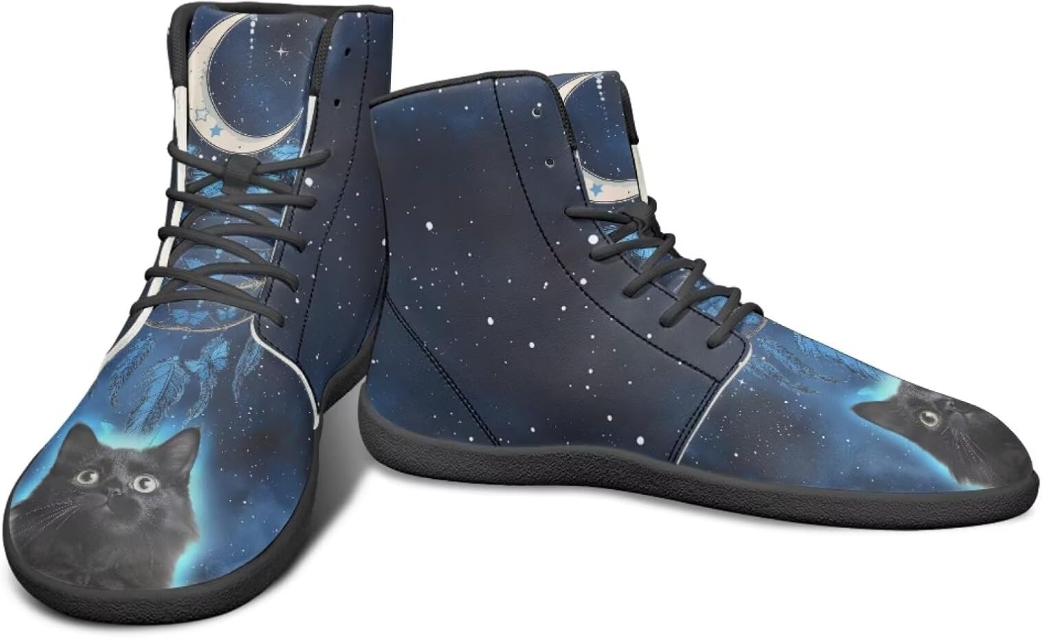 

Мужские высокие кроссовки Animal Design с широким носком и резиновой подошвой для бега и с нулевым перепадом высоты, обеспечивающие ощущение поверхности Watdotory, черный/голубой