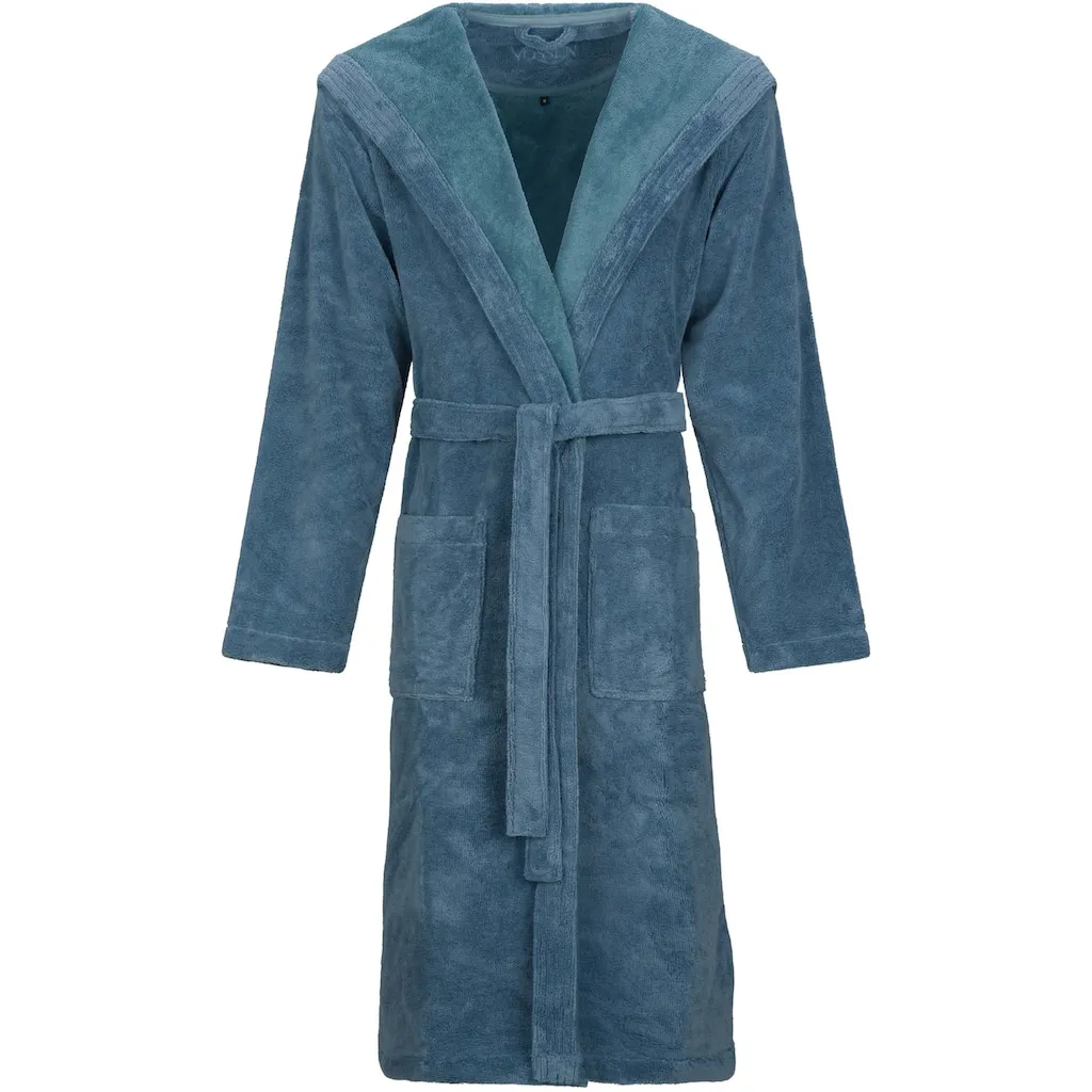 

Мужской и женский халат Lynn, 1 шт., для женщин и мужчин, с капюшоном, из микрофибры Vossen, Polo blue