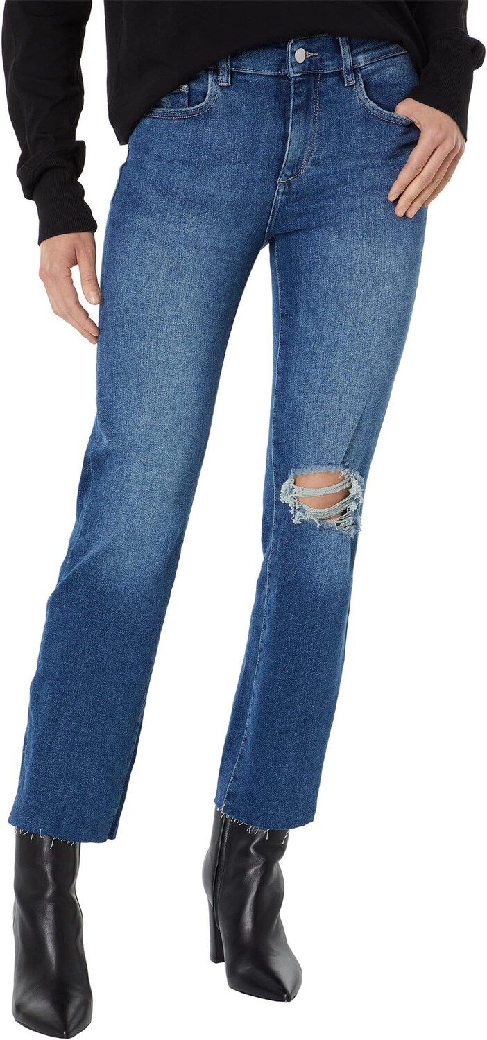 

Джинсы DL1961 Mara Straight Mid-Rise Instasculpt Ankle in Mid Distressed Performance, цвет Mid Distressed Performance
