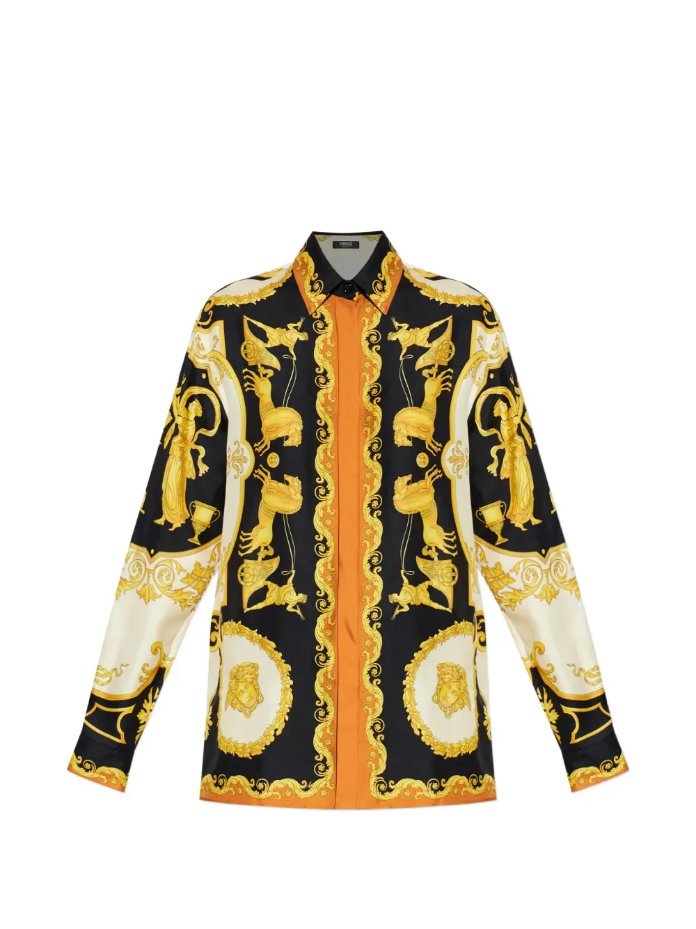 Рубашка с принтом VERSACE, черный