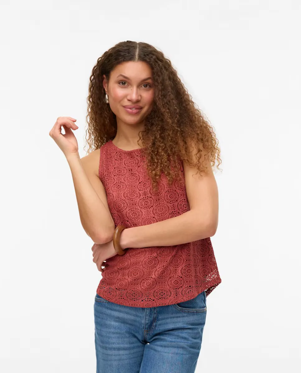 

Женский топ крючком без рукавов Vero Moda, красный