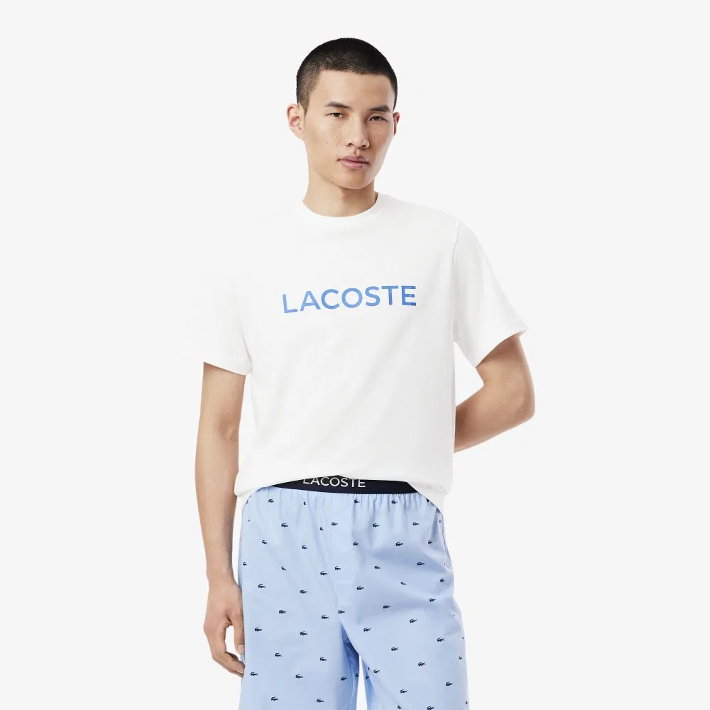Мужская домашняя футболка из джерси белого цвета от Lacoste