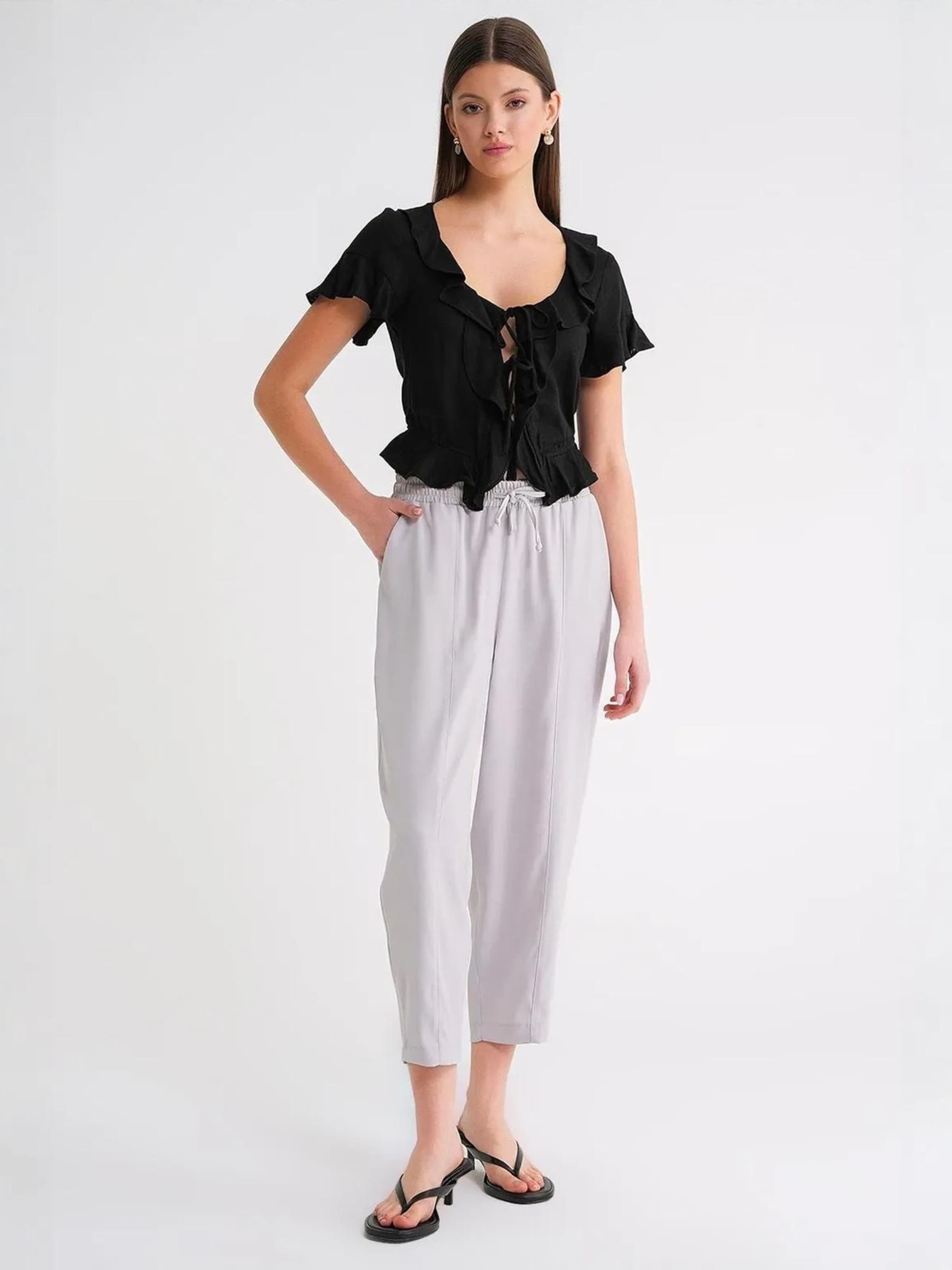 

MixRay Брюки-багги в сером цвете