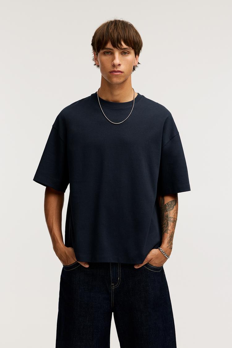 

Футболка свободного кроя Pull And Bear, синий