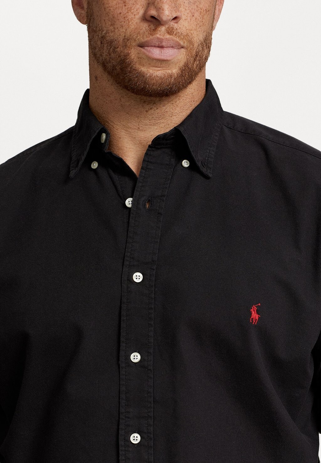 Рубашка ОКСФОРДСКАЯ РУБАШКА GARMENT-DYED Polo Ralph Lauren Big & Tall, черный — фото 4