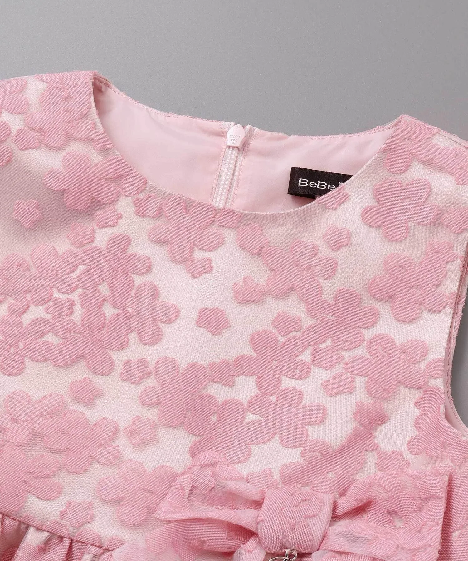 Платье с цветочным опаловым принтом и лентой на талии (110–130 см) BeBe, Pink — фото 4