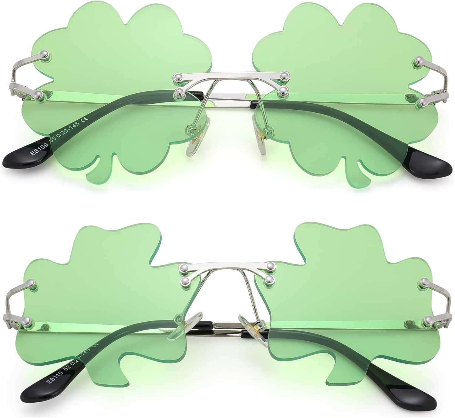 

Солнцезащитные очки Hycredi ко Дню Святого Патрика в виде ирландского клевера, зеленые очки в виде четырехлистного клевера для костюма лепрекона, 2 Pack - Four/Light Green + Shamrock/Light Green