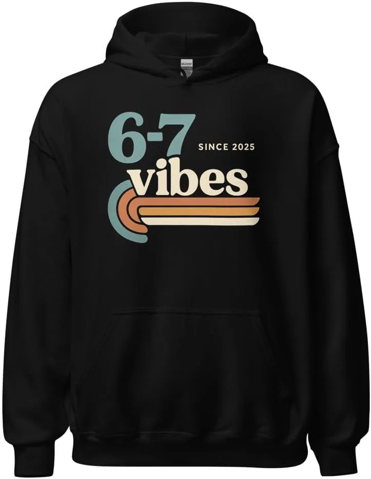Six Seven Vibes 2025 Unisex Hoodie, 67 Meme Trendy Retro