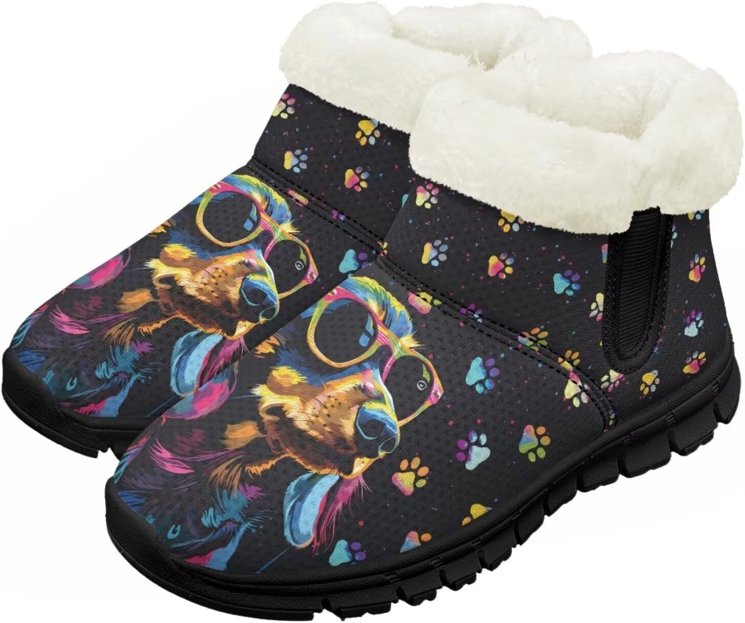 

Зимние ботинки для малышей для мальчиков и девочек, утепленные и очень легкие с плюшевой подкладкой и подошвой с противоскользящим эффектом Chririnla, Cute Dachshund