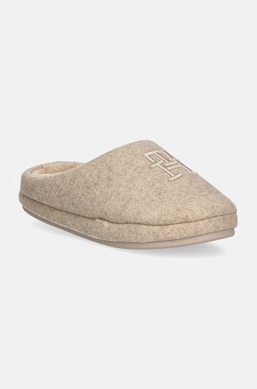 

Тапочки Tommy Hilfiger TH EMBROIDERED BASICS SLIPPER, бежевый