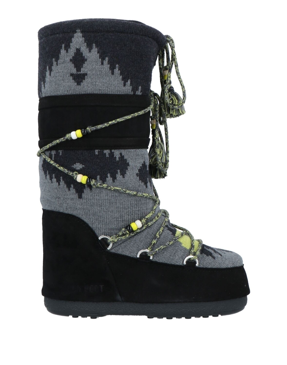Зимние ботинки Moon Boot с логотипом и шнуровкой, серый