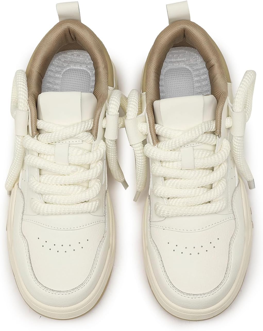 

Мужские модные кроссовки в ретро-стиле с массивной подошвой из искусственной кожи, удобные, спортивные, повседневные, с уникальными толстыми шнурками Lhyxu, Beige Apricot