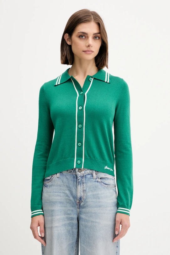 

Кардиган с добавлением шерсти Guess Jeans, зеленый