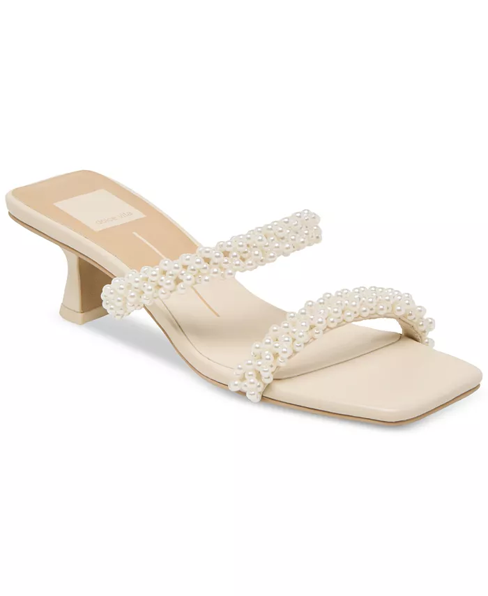 Женские босоножки Boni Pearl на низком каблуке с двойными ремешками Dolce Vita, белый