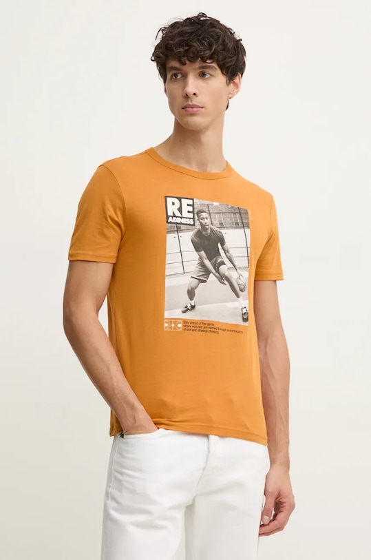

Хлопковая футболка United Colors Of Benetton, оранжевый