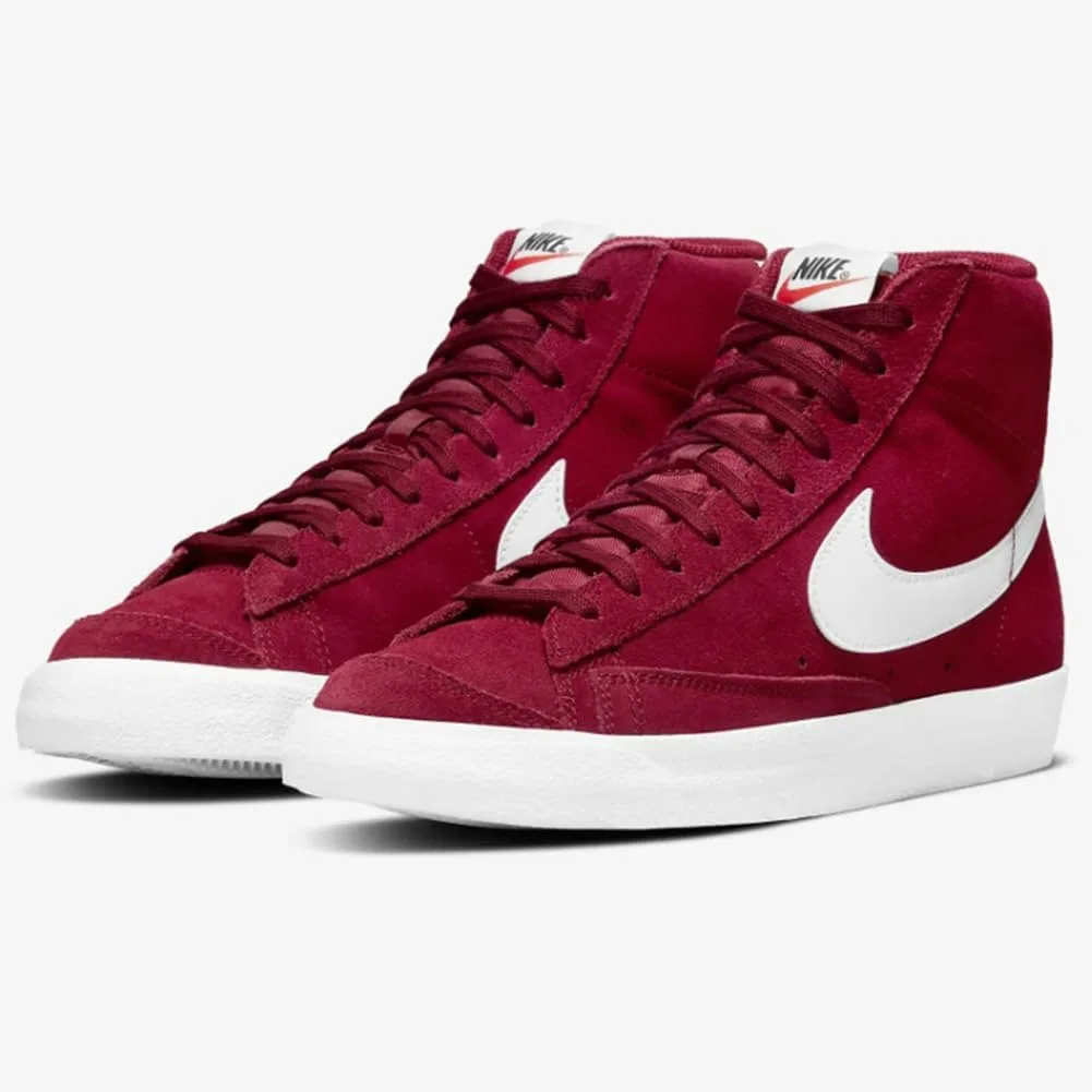 Винтажные баскетбольные кроссовки Nike Blazer Mid '77 для мужчин, белый/черный/красный — фото 2