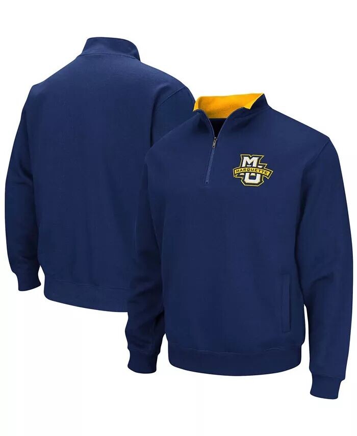 

Мужская темно-синяя толстовка Marquette Golden Eagles Tortugas Logo с застежкой-молнией на четверть Colosseum
