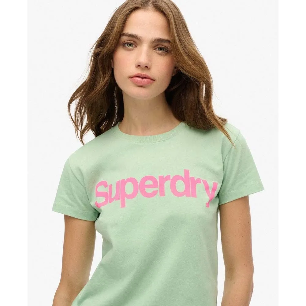 Футболка с коротким рукавом Superdry Core Logo City Fitted, зеленый — фото 3
