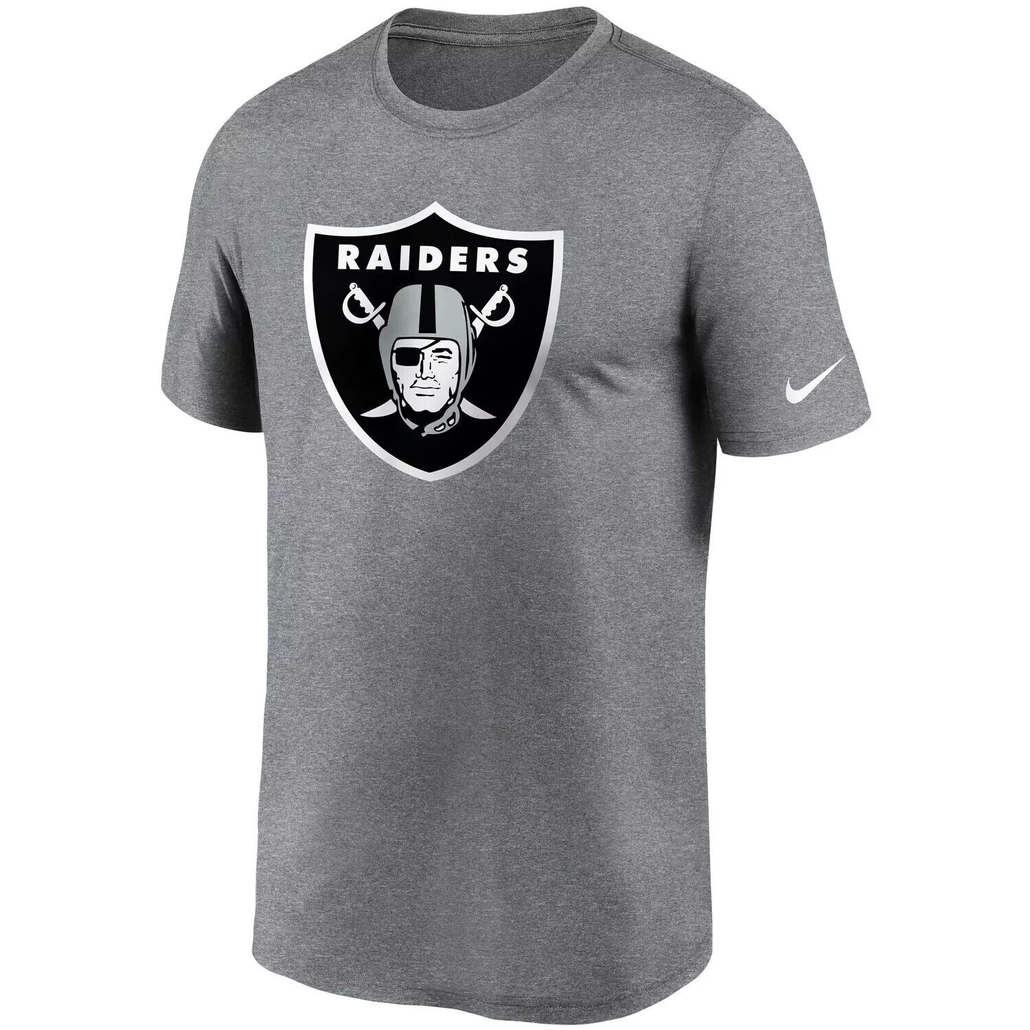 Мужская футболка Nike Heathered Charcoal Las Vegas Raiders Logo Essential Legend Performance — фото 2