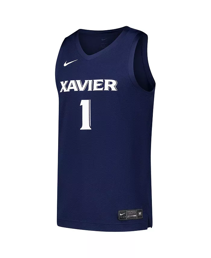 Мужская баскетбольная реплика джерси Xavier Musketeers №1 в синем цвете Nike — фото 3