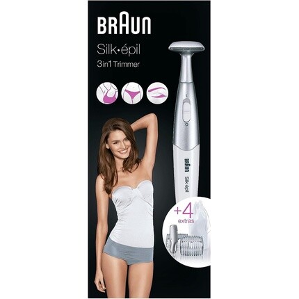 

Триммер Silk-Epil 3в1 Fg 1100 с 4 аксессуарами, включая высокоточную головку, Braun