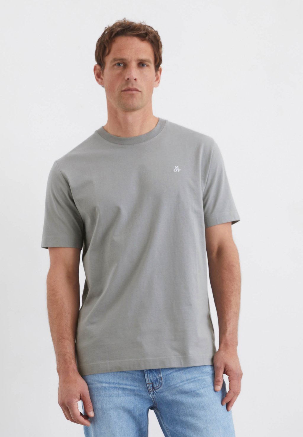 

Базовая футболка SHORT SLEEVE LOGO CREWNECK Marc O'Polo, светло-серый