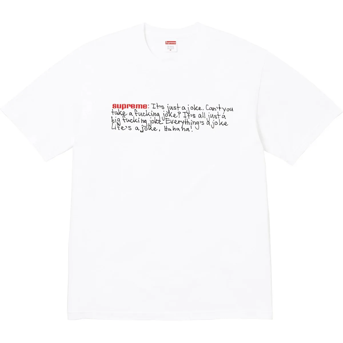 Футболка с принтом шутка unisex Supreme, белый