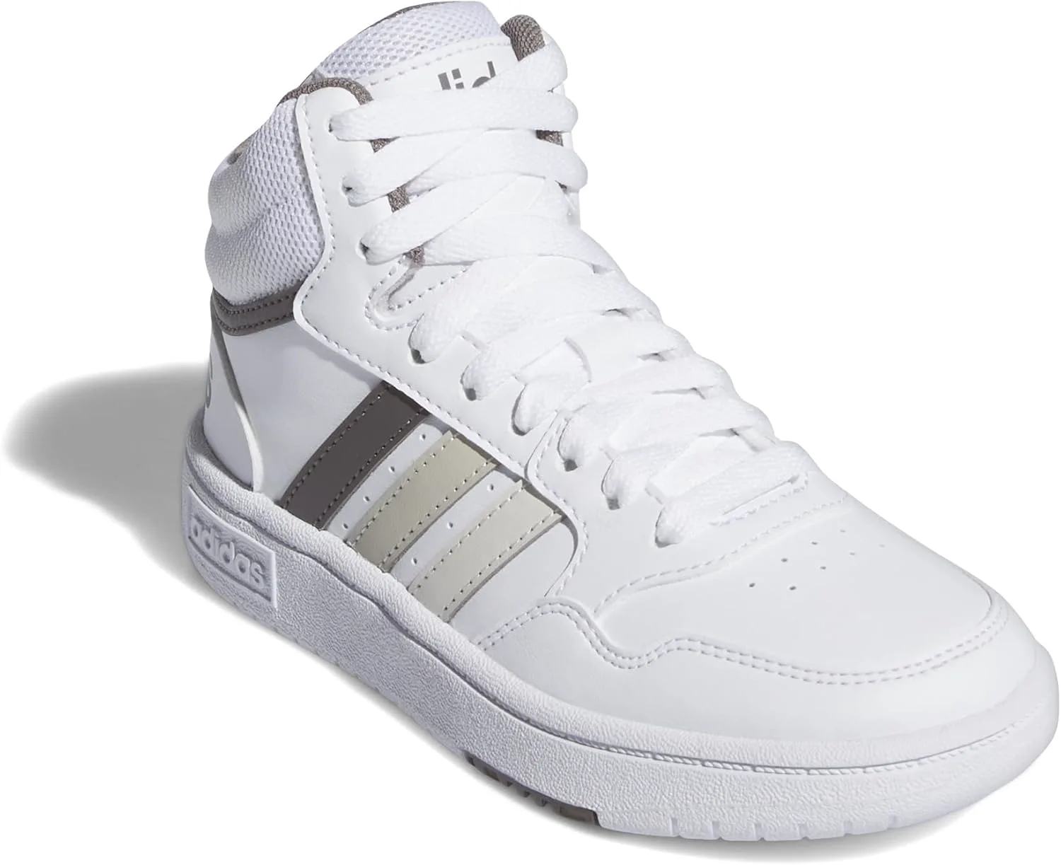 Баскетбольные кроссовки Adidas Kids' Hoopds среднего верха, белый/серый — фото 3