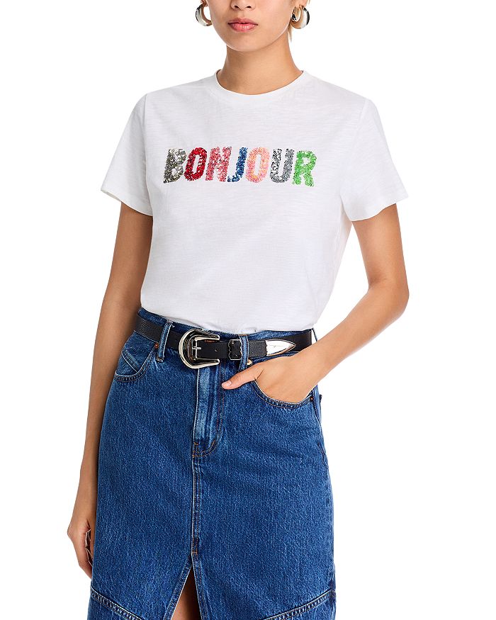 

Футболка с пайетками Cinq à Sept, белый