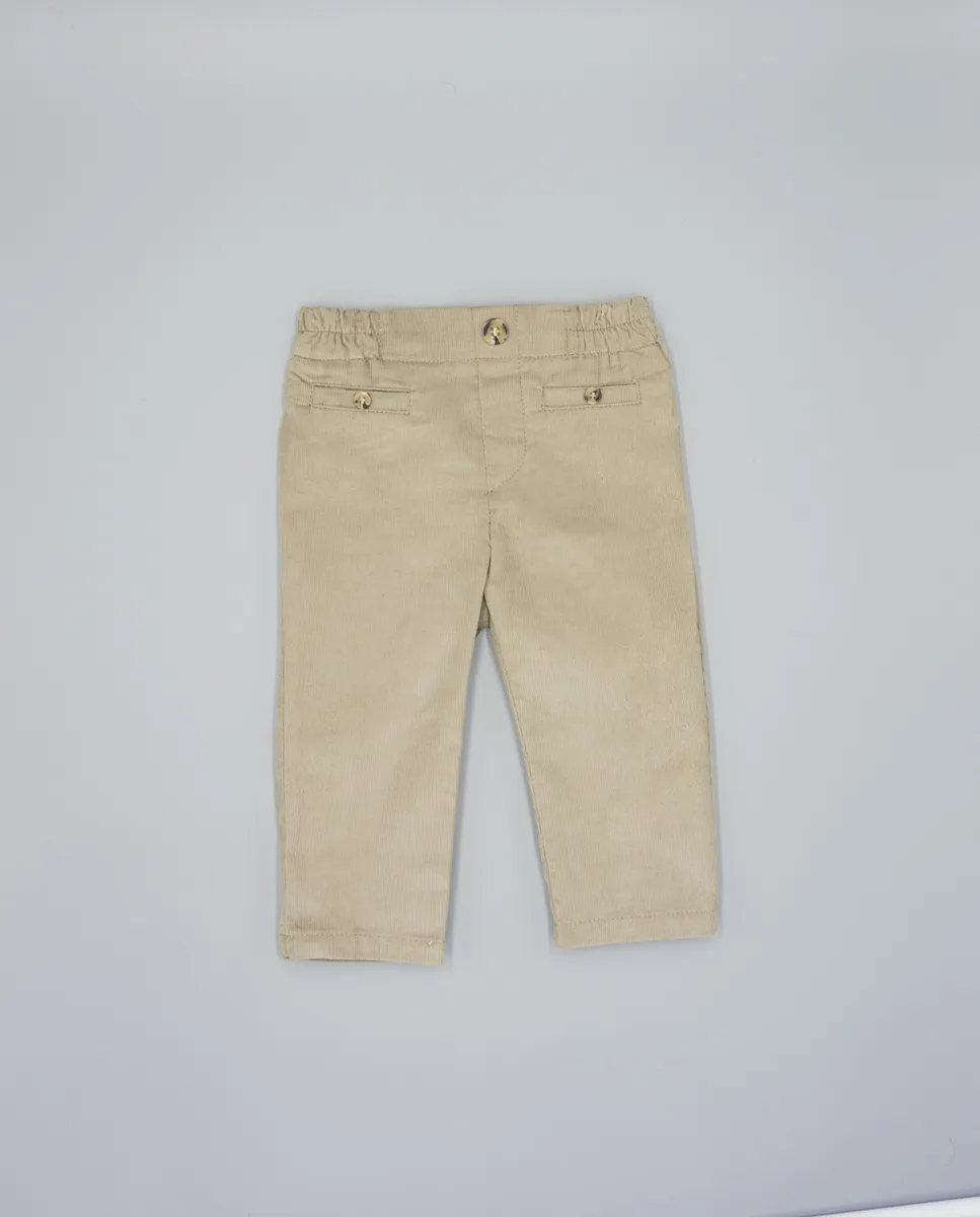 

Детские брюки с накладными карманами и пуговицами Fina Ejerique, бежевый