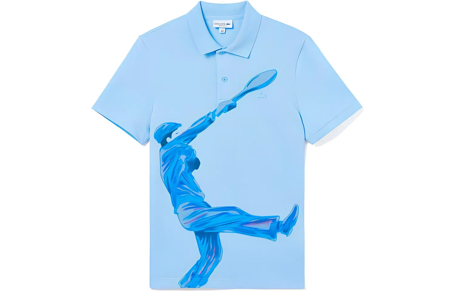 Поло Lacoste мужское, хлопок, голубое