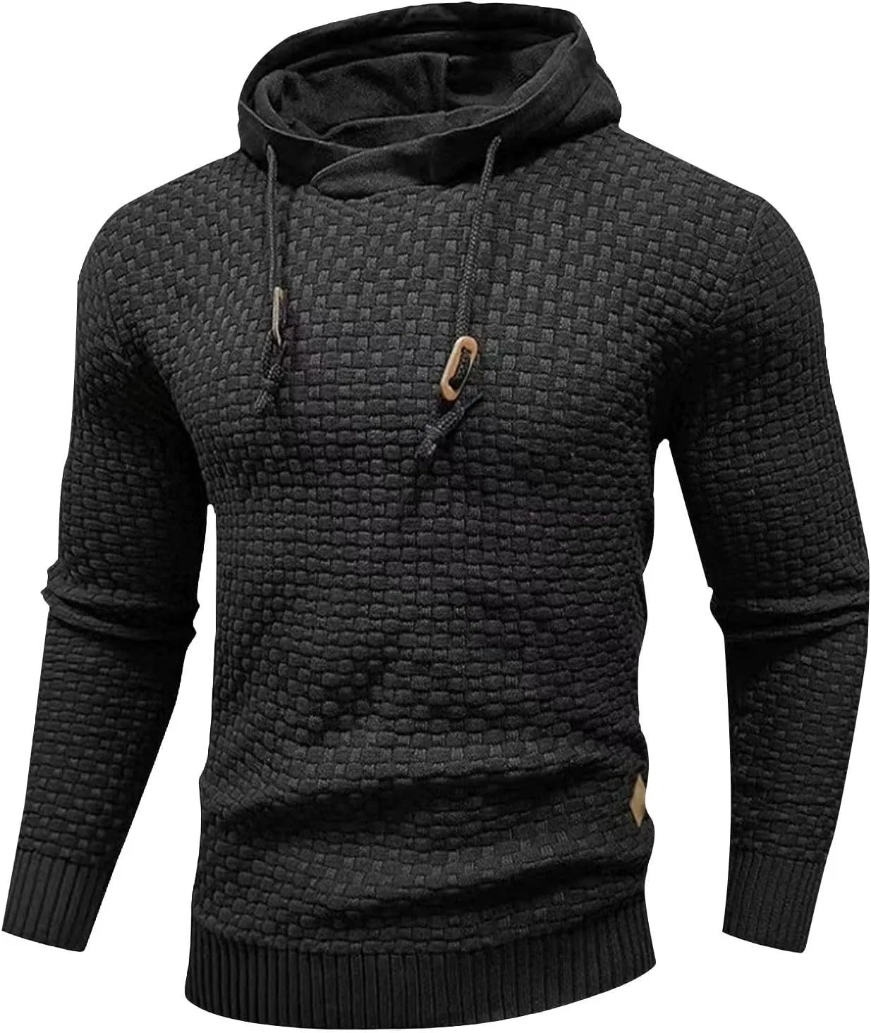 Худи мужское с капюшоном, пэчворк, тартан, Generic, 1a-black — фото 3