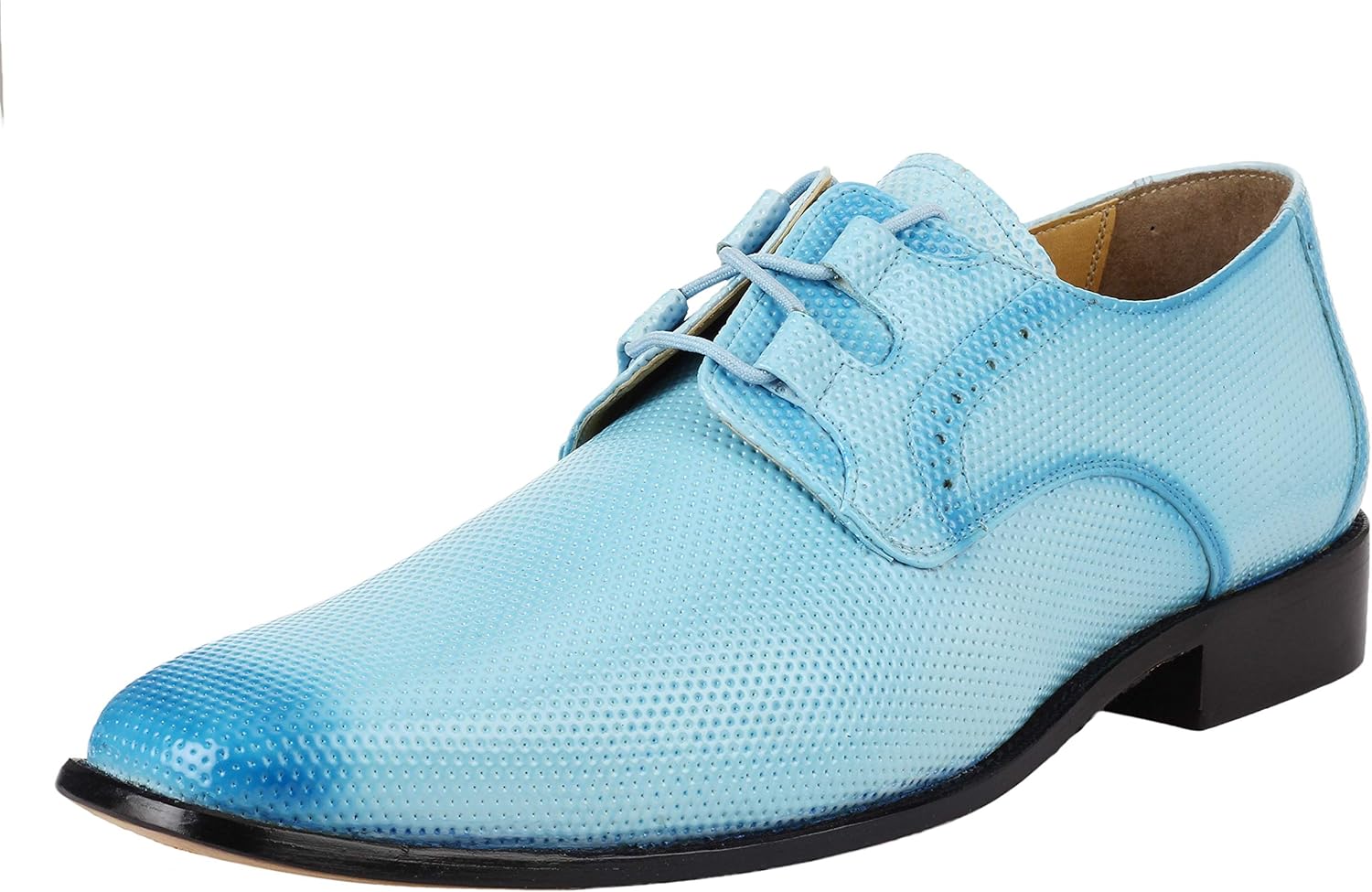 

Мужские классические оксфорды LIBERTYZENO из натуральной кожи с шнуровкой и текстурным дизайном для Рождества, синий