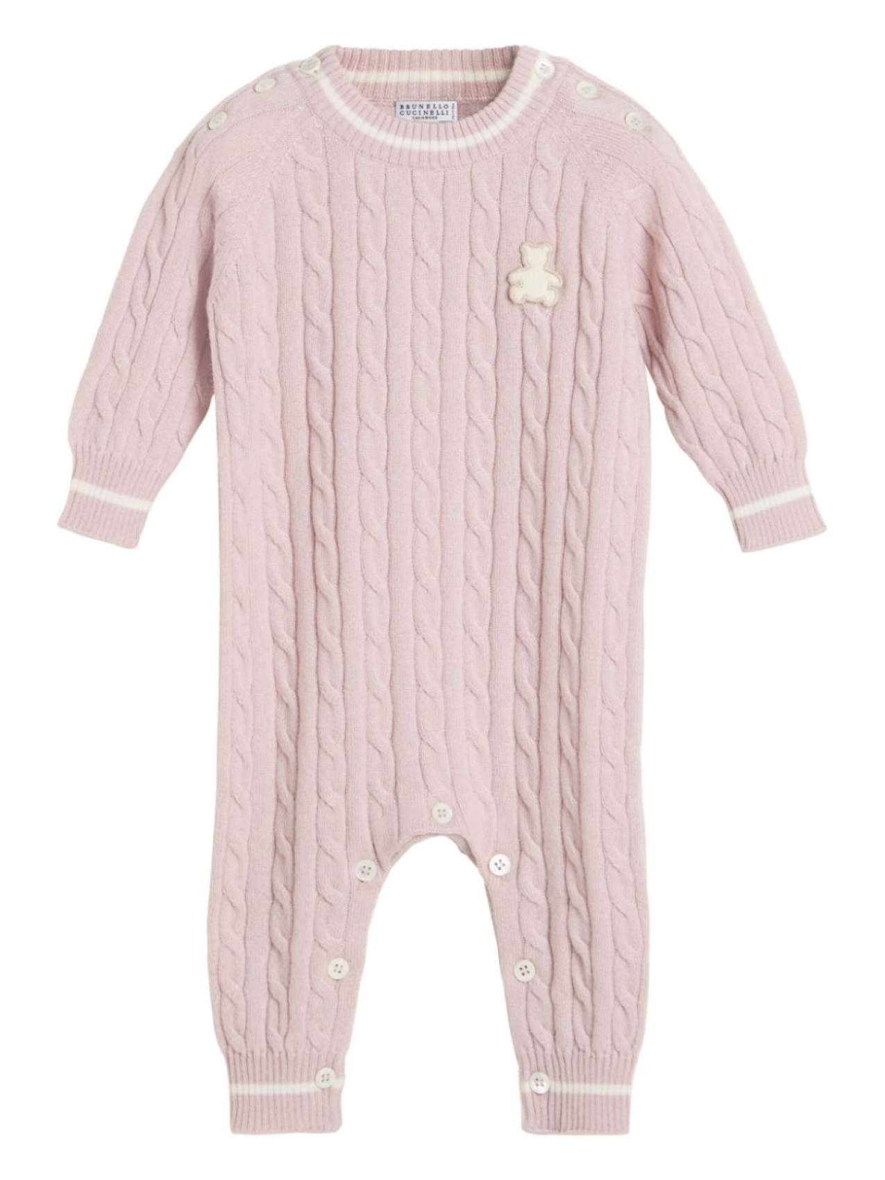 

Детский кашемировый комбинезон Brunello Cucinelli Kids, розовый