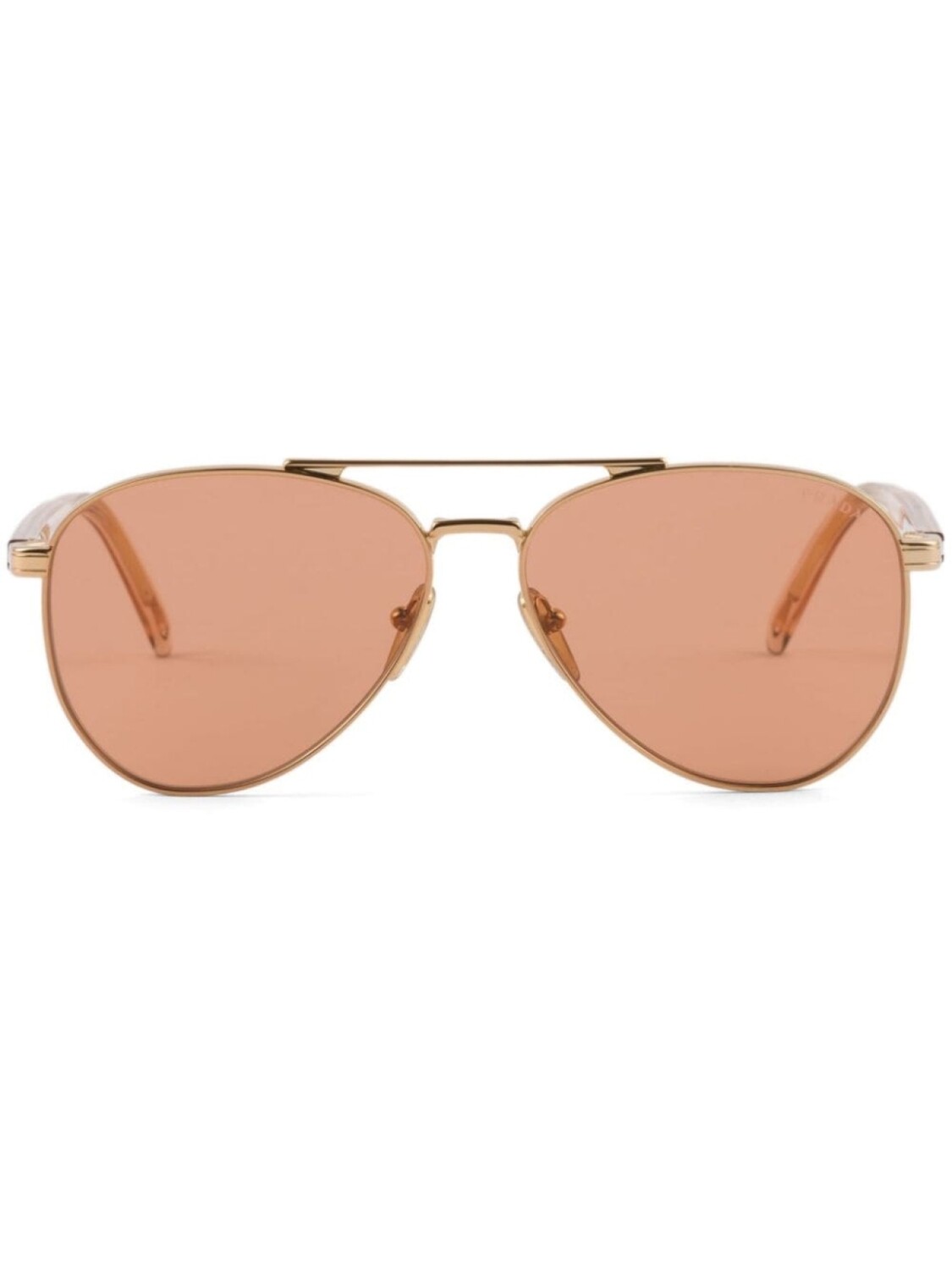 

Prada Eyewear солнцезащитные очки-пилоты с гравировкой логотипа, золотистый