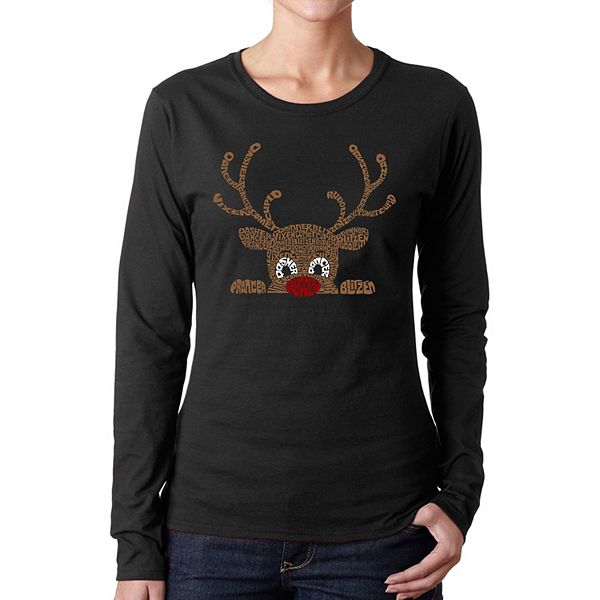 

Футболка с длинным рукавом Peeking reindeer La Pop Art, Black, Черный, Футболка с длинным рукавом Peeking reindeer La Pop Art, Black