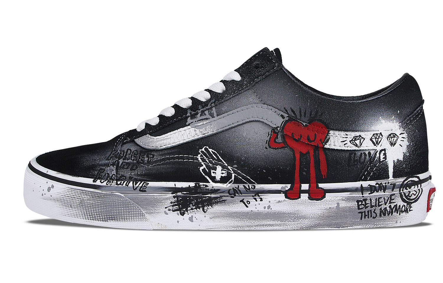 

Кроссовки Vans Old Skool Skateboarding Shoes Unisex Low-top Red, черный