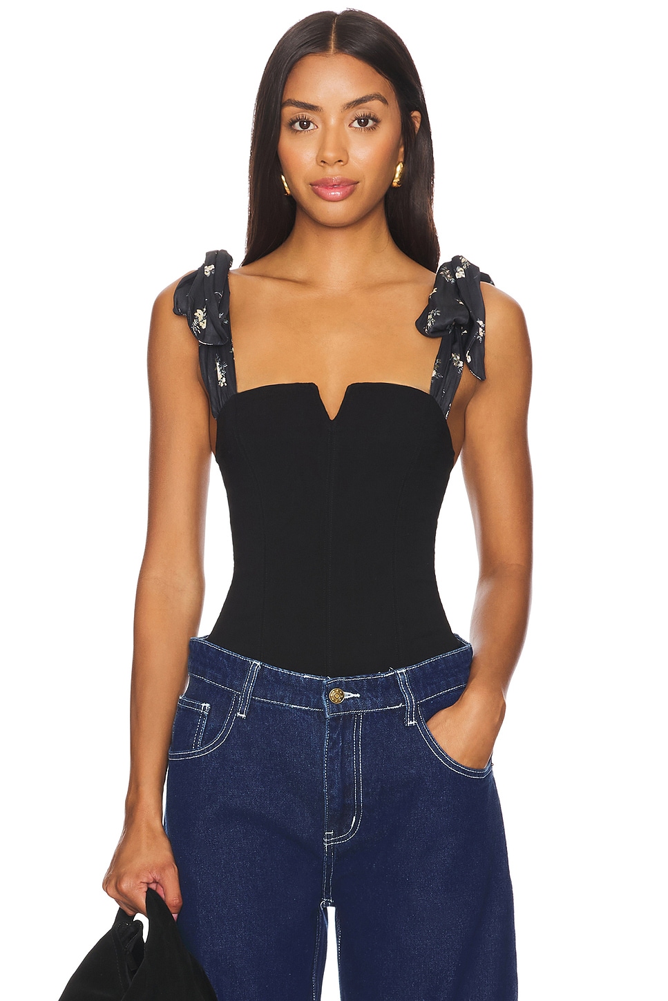 

X интимно fp напечатанный lola боди Free People, черный