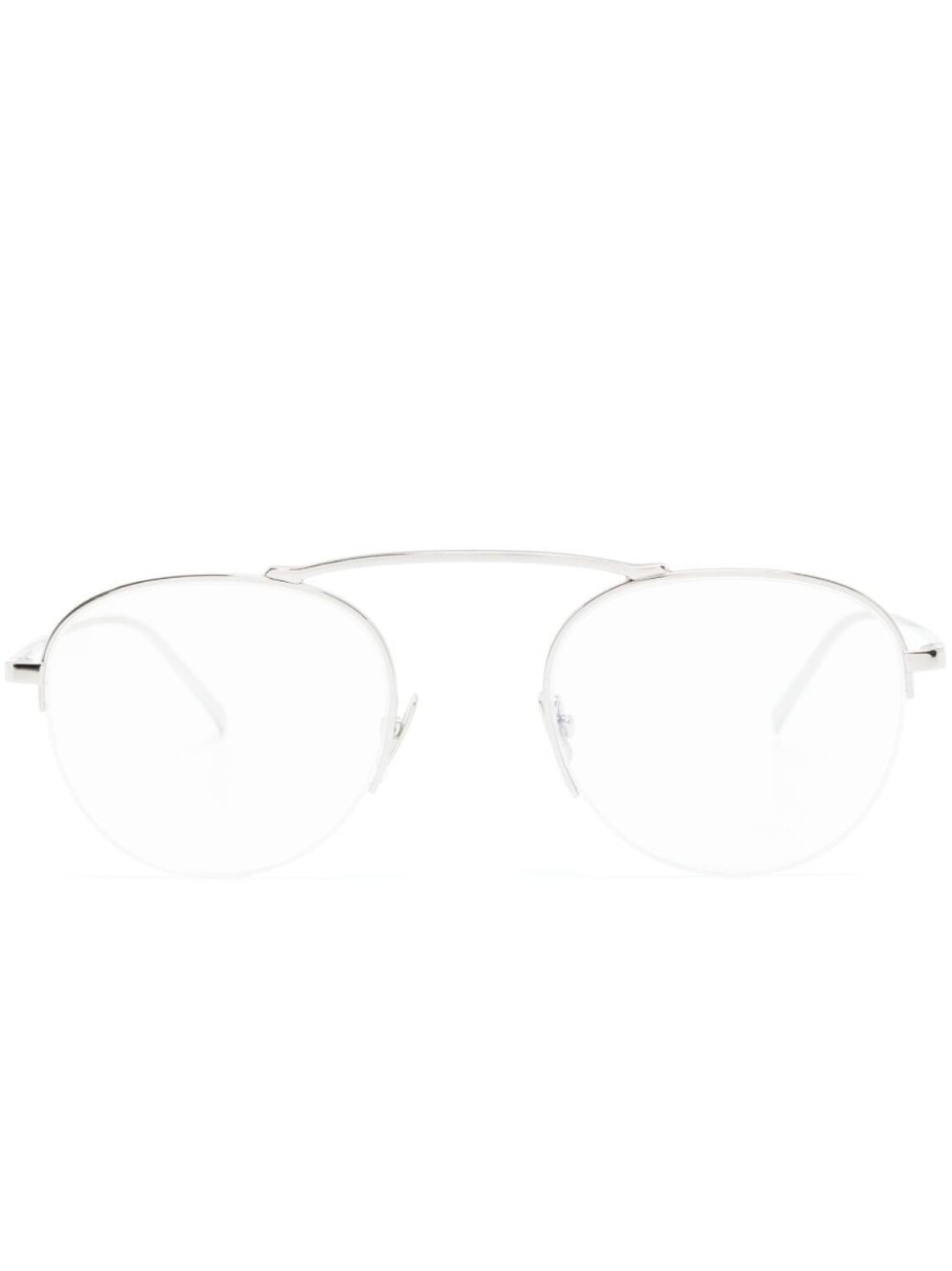 

Saint Laurent Eyewear очки в круглой оправе с логотипом, серебристый