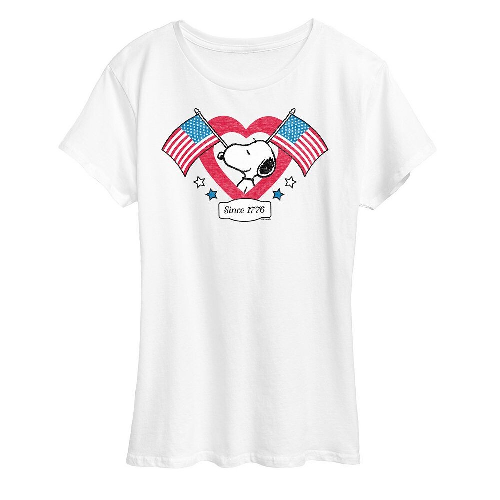 

Женская футболка Peanuts Snoopy с рисунком сердца 1776 года Licensed Character, белый