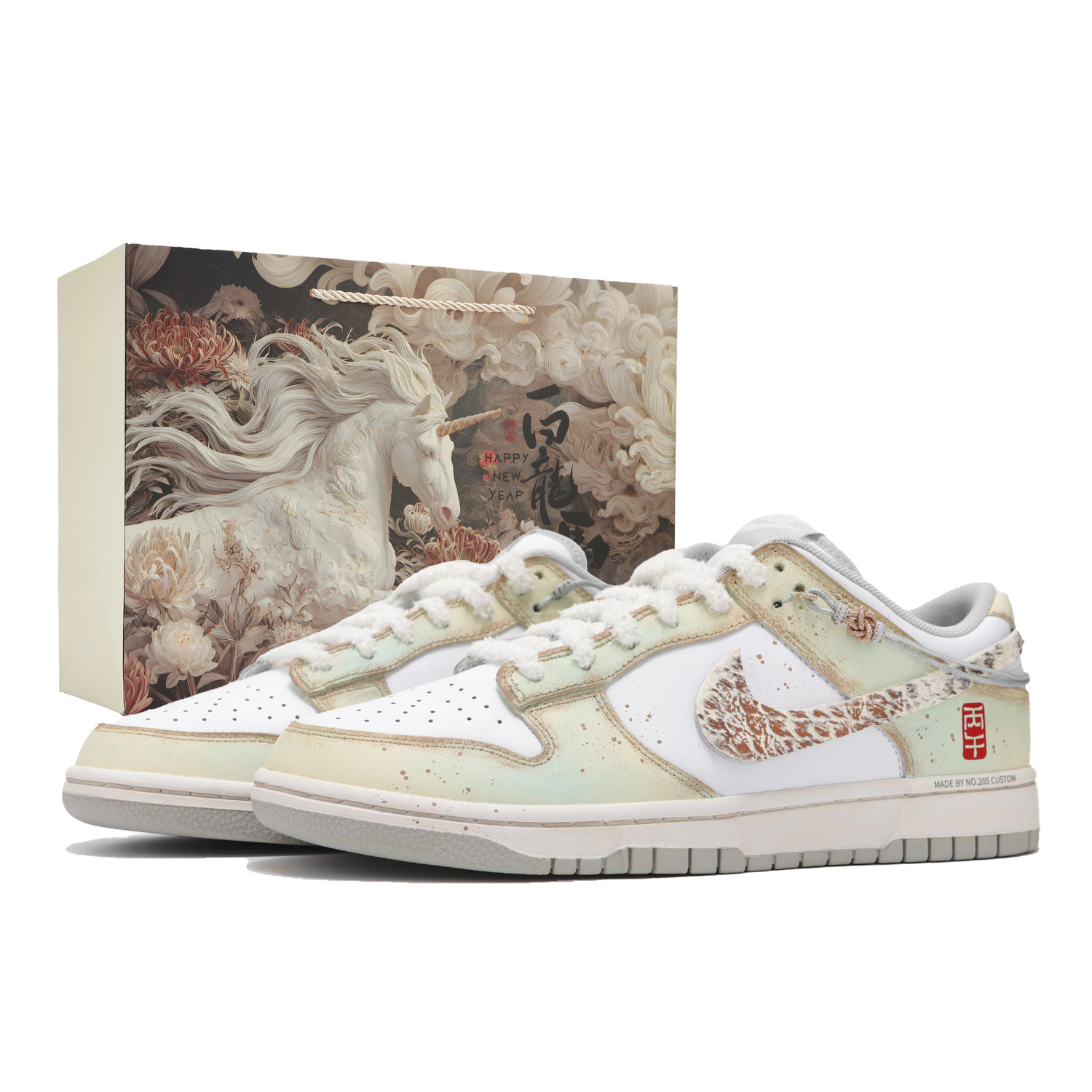 

Nike Мужские низкие скейтбордные кроссовки Dunk Cushioning, бежево-желтые